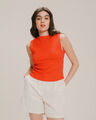 Playera Rib Cuello Halter,ROJO